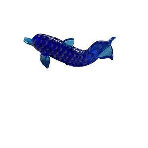 Lenox Blown glass Hand Made Blue dolphin Figurine -Art Glass